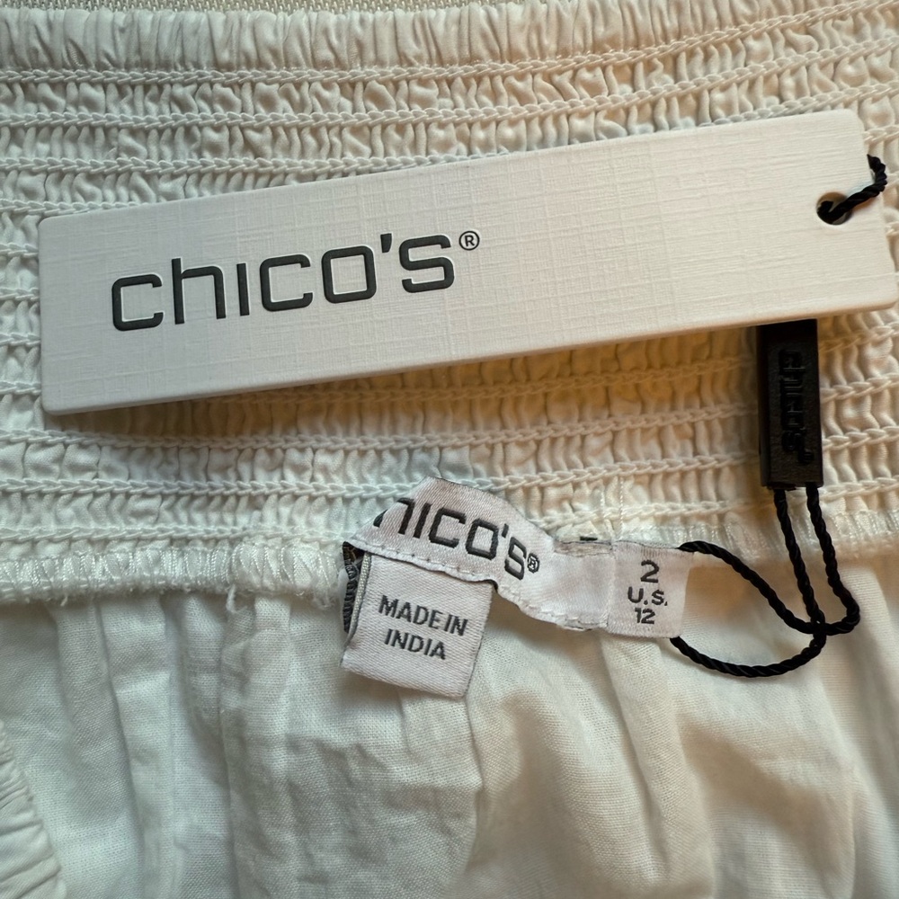 Elegant White Lace Maxi‎ Skirt poplin pull on Chico’s size 12 - Picture 10 of 13